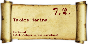 Takács Marina névjegykártya